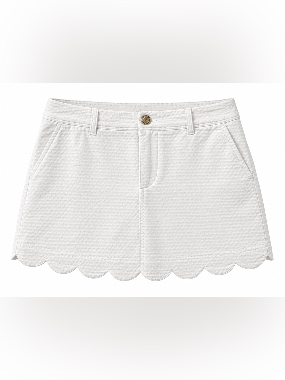 Lilly Pulitzer White Scallop-Hem Women's Skort